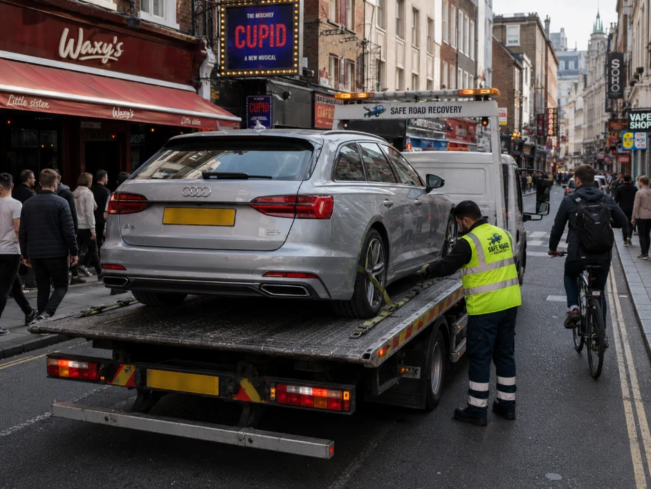 Audi A6 Avant Vehicle Transport Old Compton Street in Soho