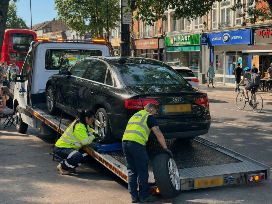 Audi A8 Flatbed Recovery New Malden High Street