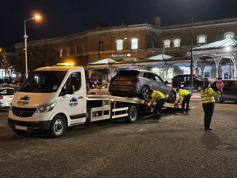 Audi Q5Timing Belt Recovery Richmond Station at night