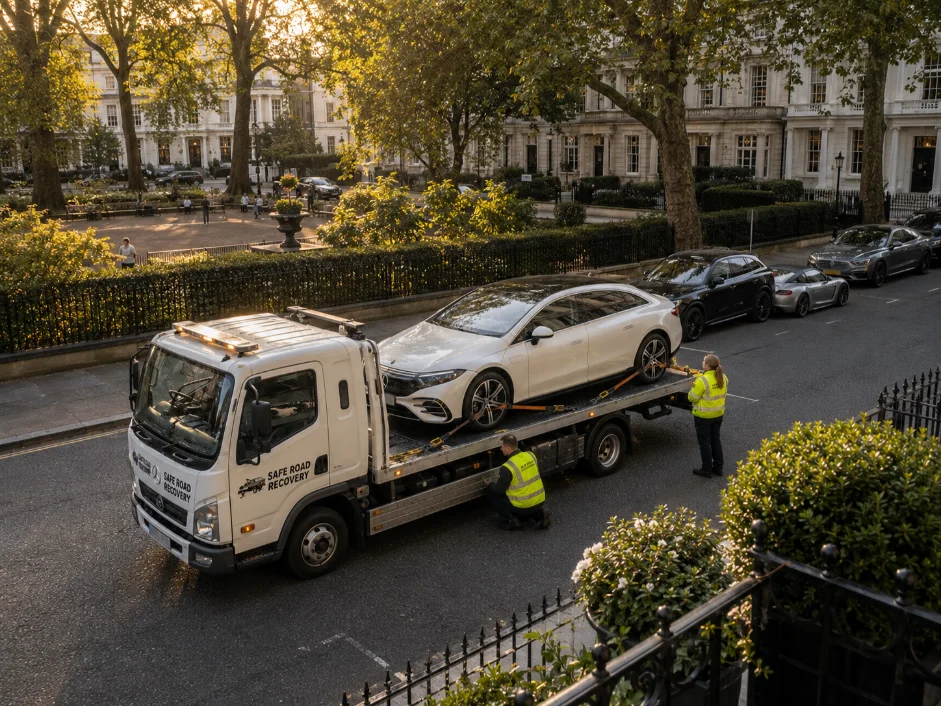 Belgrave Square Mercedes EQS Car Recovery
