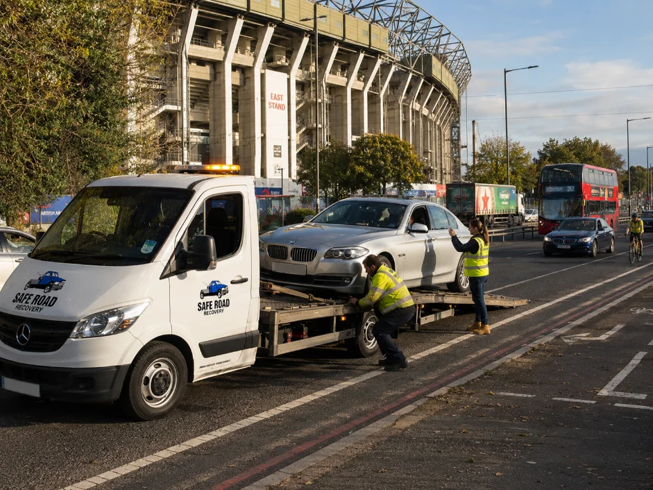 BMW 5 Series Flatbed Recovery Twickerham Stadium