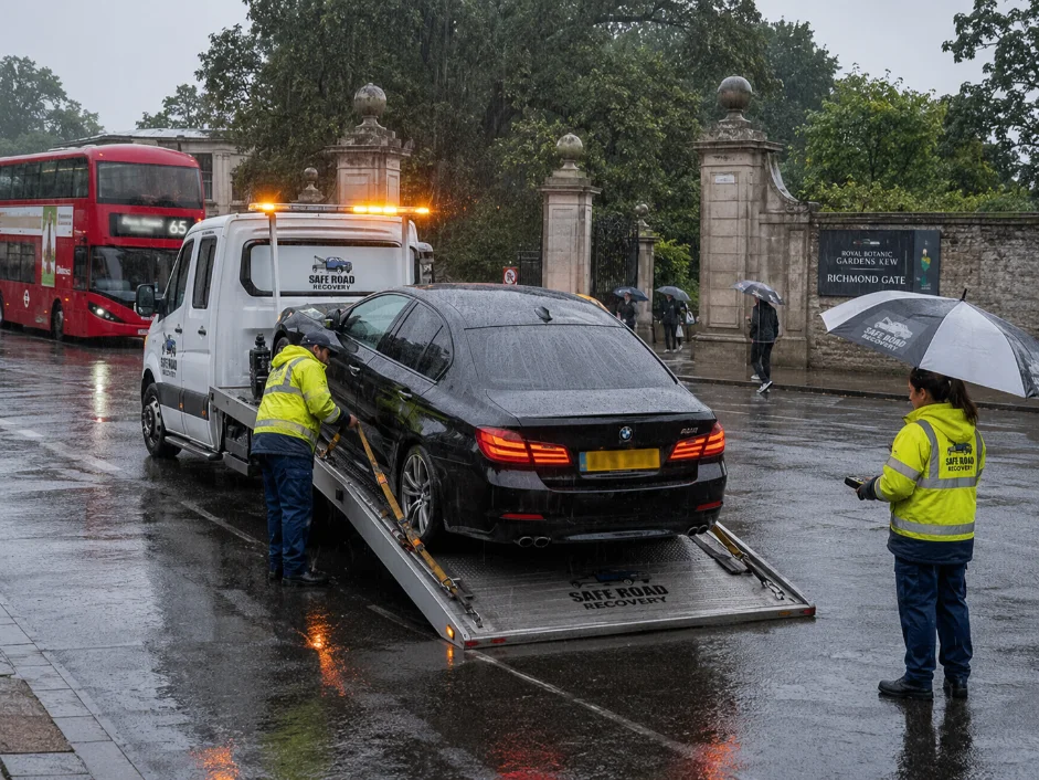 BMW 5 Series Rainy Breakdown Recovery Kew Road