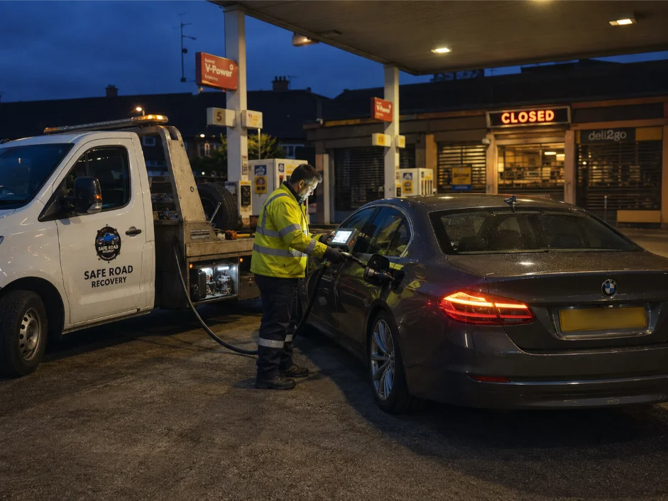 BMW Emergency Fuel Delivery Closed Petrol Station