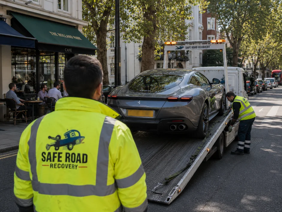 Car Recovery Holland Park avenue Ferrari Roma