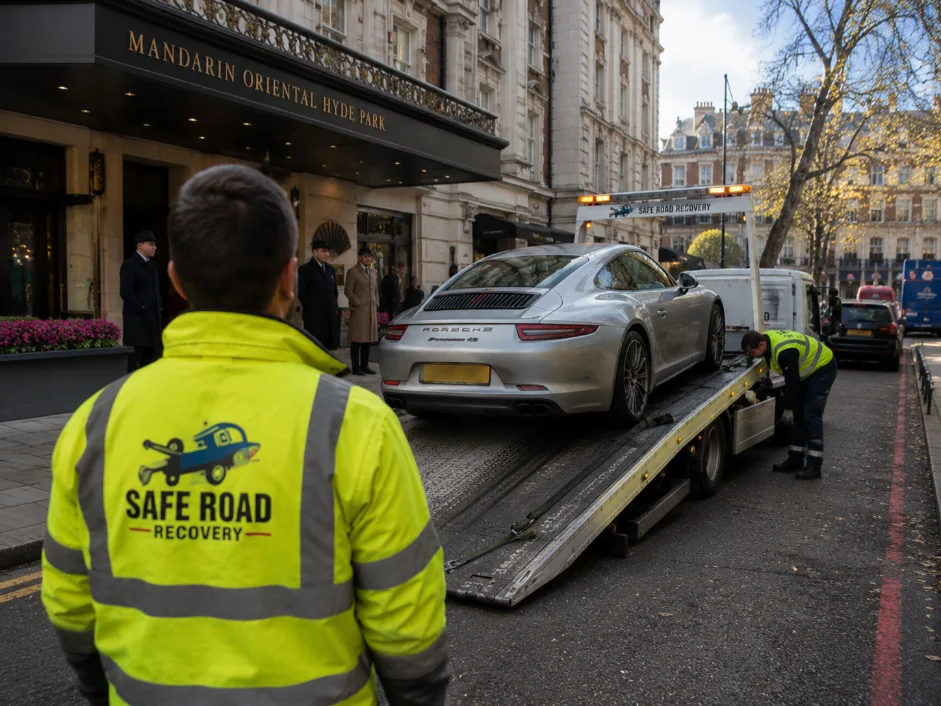 Car Recovery Knightsbridge Mandarin Oriental Porsche 911