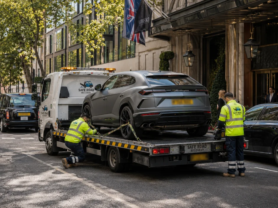 Car Recovery Mayfair Lamborghini Urus Flatbed Recovery