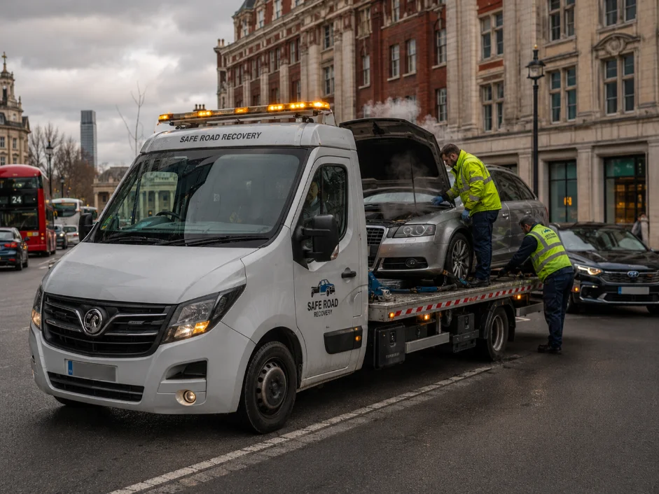 Car Recovery Pimlico Vauxhall bridge Road Audi A6 Overheating