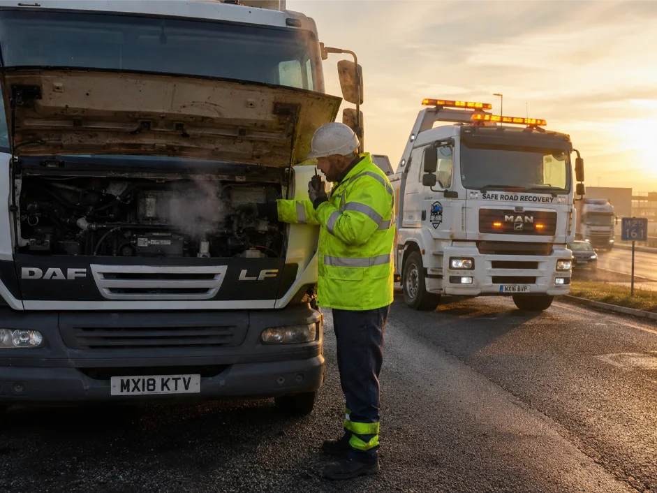 Daf Lf Lorry Engine Overheating M25 Junction 16 Recovery
