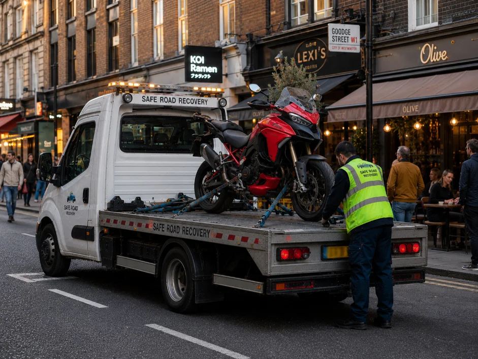 Ducati Multitrada V4 Motorbike Towing Marylebone