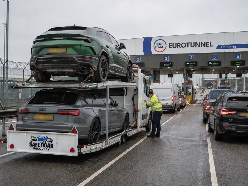 Eurotunnel Car Transporter Lamborghini Urus Audi RS6 Folkestone