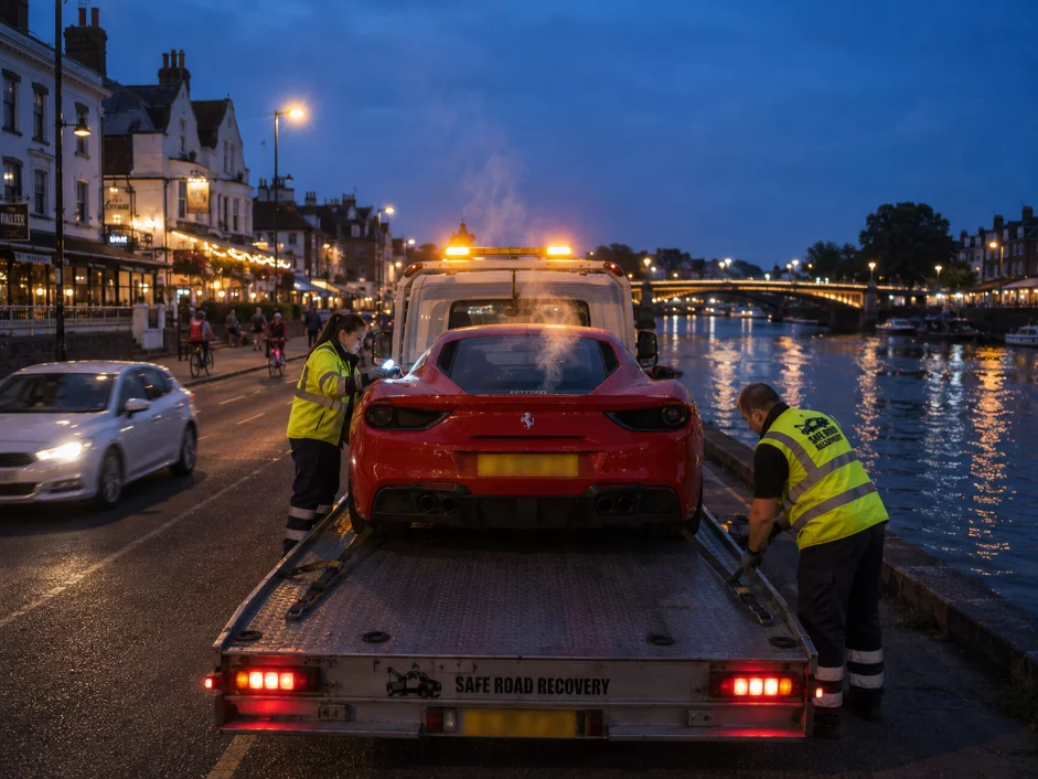 Ferrari 296 Overheating Recovery River Road Richmond