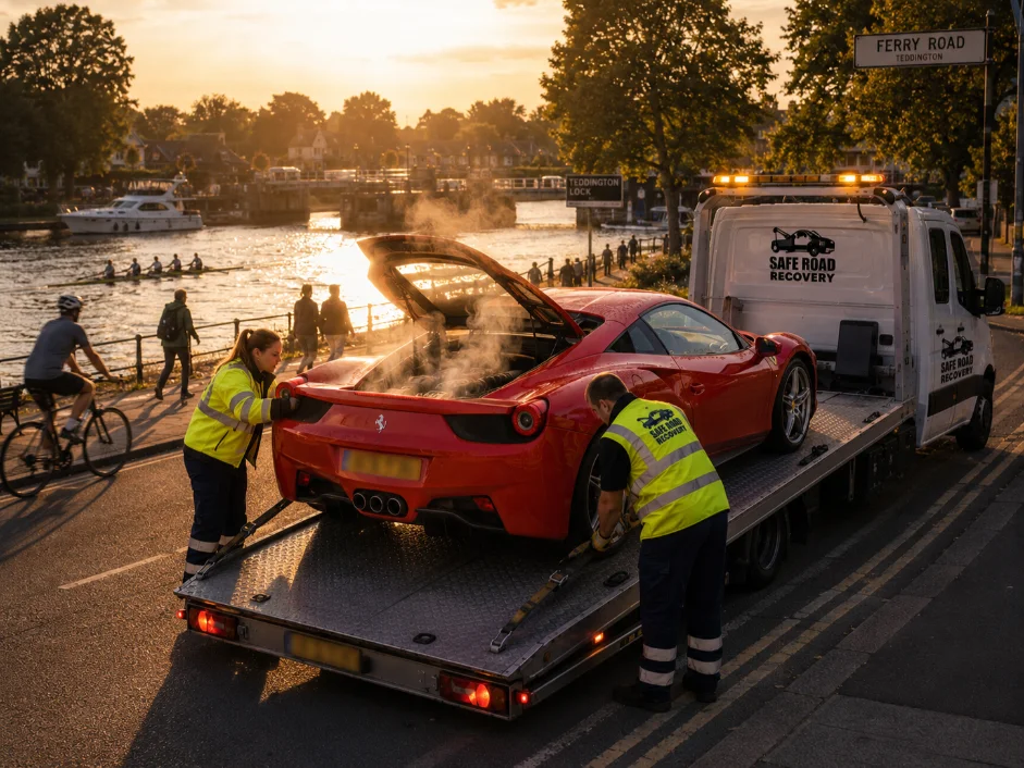 Ferrari 488 Overheating Recovery Ferry Road Teddington