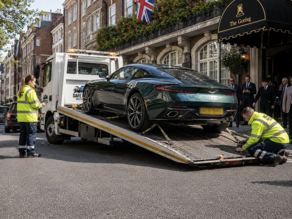 Goring Hotel Aston Martin DB12 Car Recovery