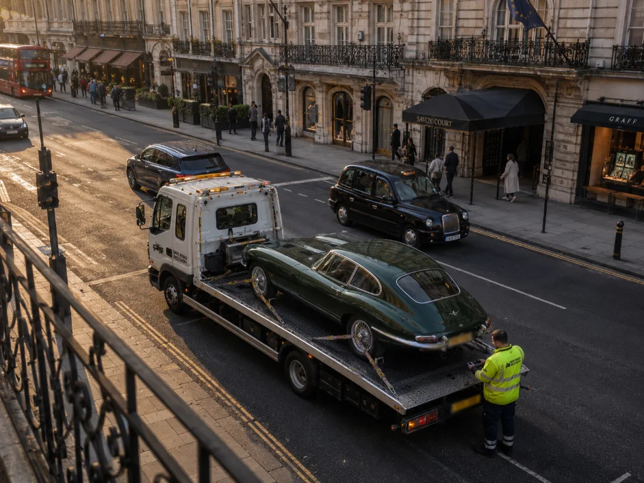 Jaguar E-type Classic Car Transport Strand