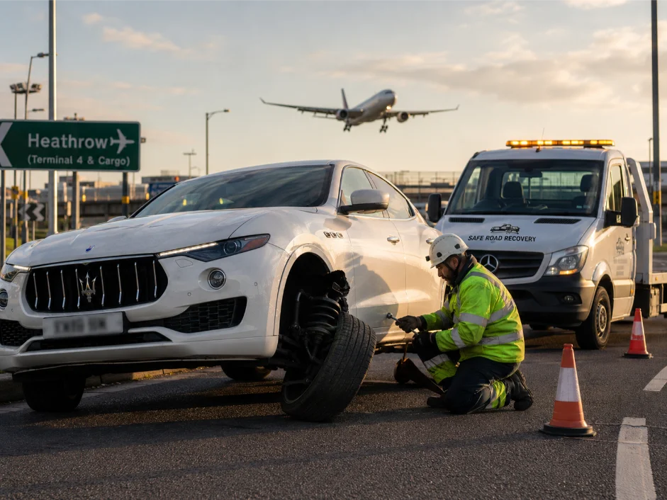 Maserati Levante suspension breakdown in Heathrow