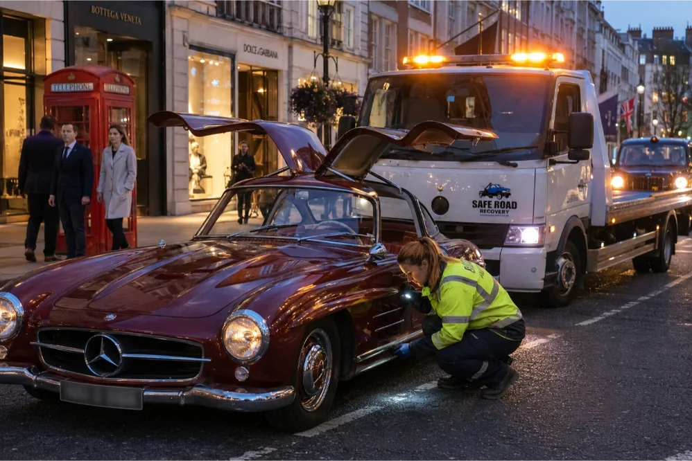 Mercedes Benz 30SL Gullwing Inspection Mayfair