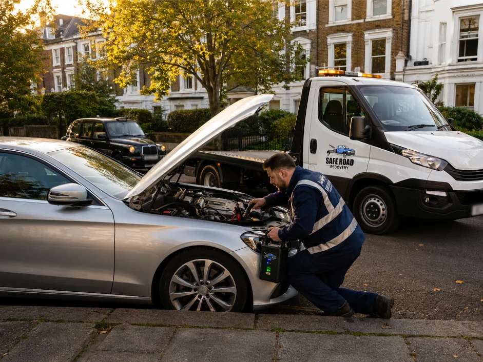 Mercedes Benz Battery Jump Start Residential Street