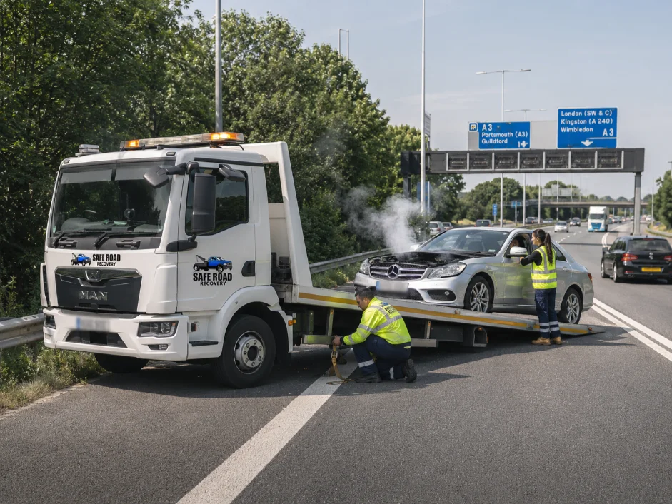 Mercedes E-class A3 Motorway breakdown Recovery