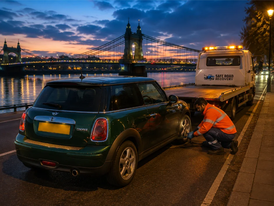 Mini Cooper Breakdown Recovery Putney Bridge Twilight