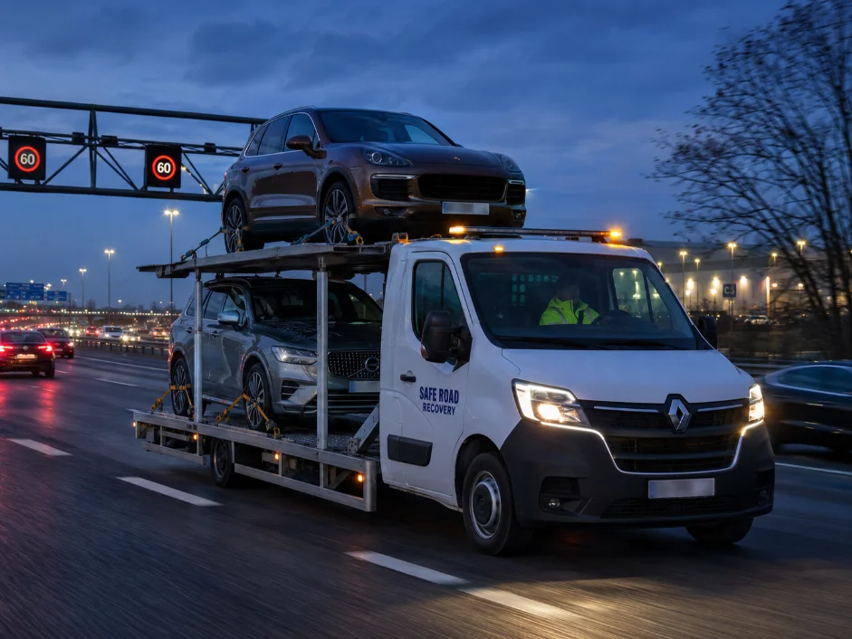 Multi Car Transporter Porsche Cayenne Volvo XC90 M25 Motorway
