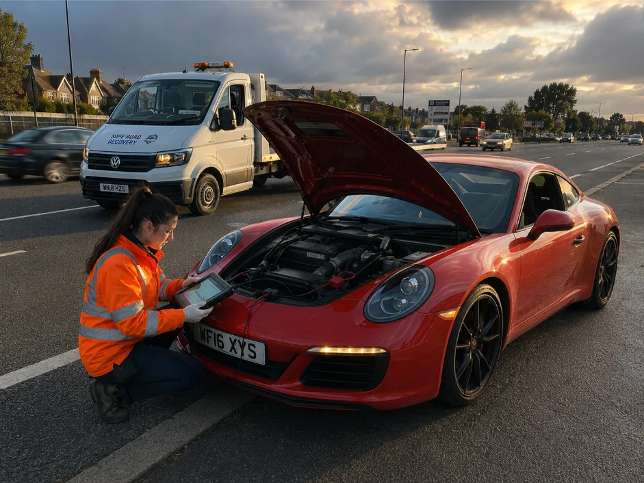 Porsche 911 Roadside engine diagnostic service