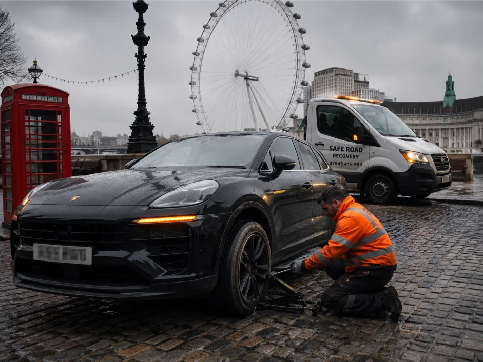 Porsche Cayenne Flat Tyre Recovery London Eye