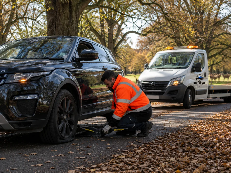 Range Rover Evoque Flat tyre roadside assistance