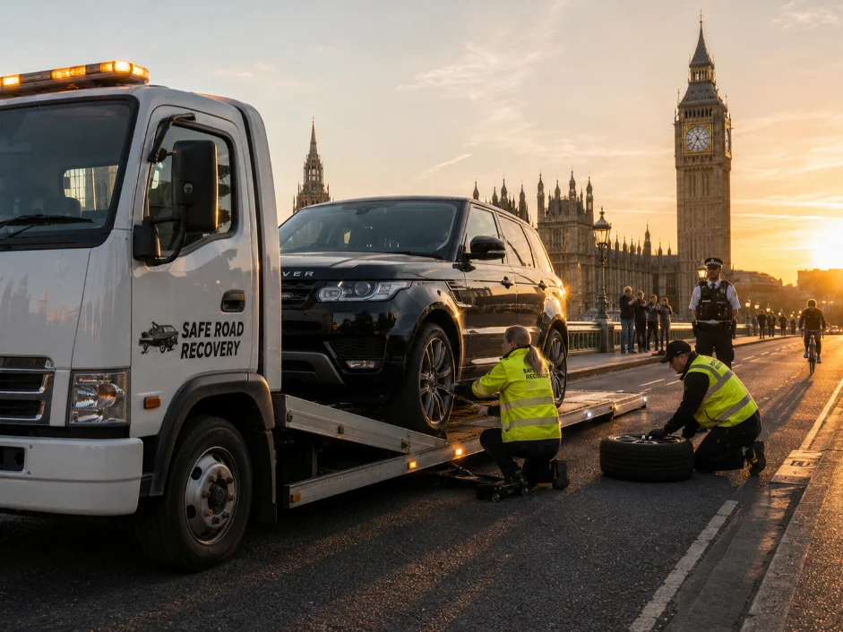 Range Rover Sports Tyre Change Recovery Westminster Bridge