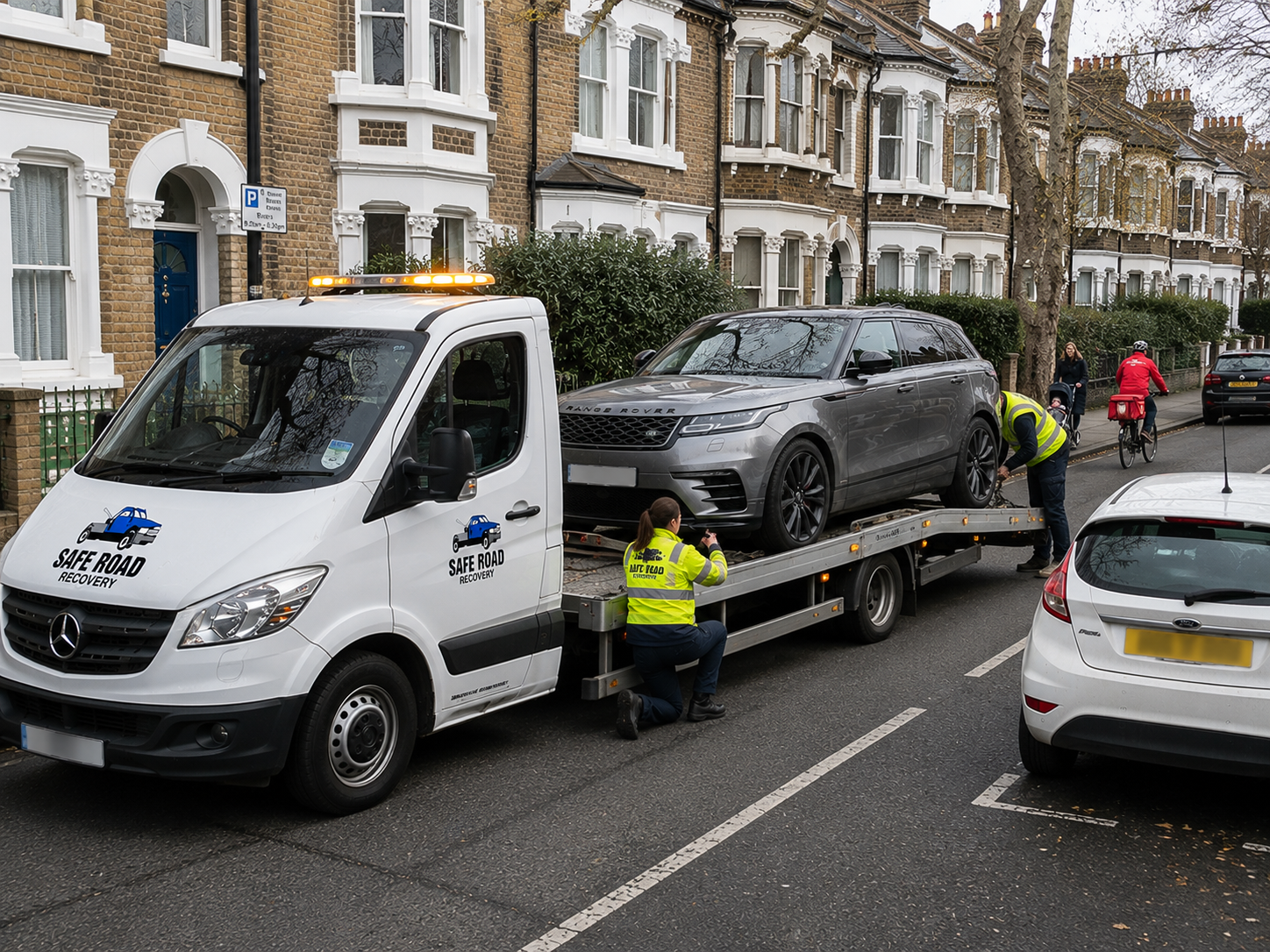 Range Rover Velar flatbed recovery Street Richmond
