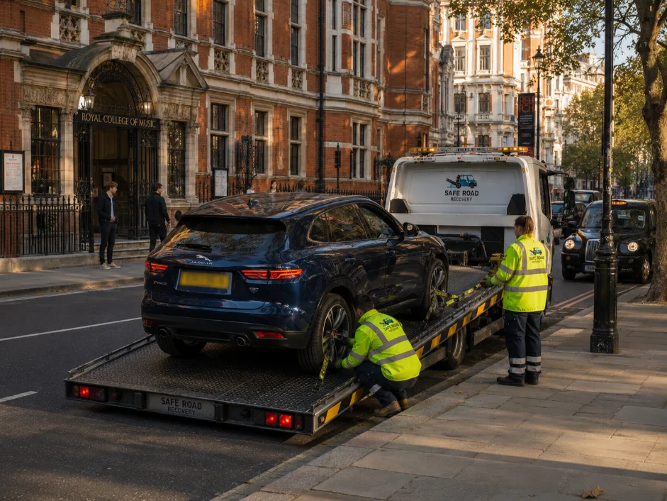 Car Recovery Jaguar F Pace Royal College of Music in South Kensington