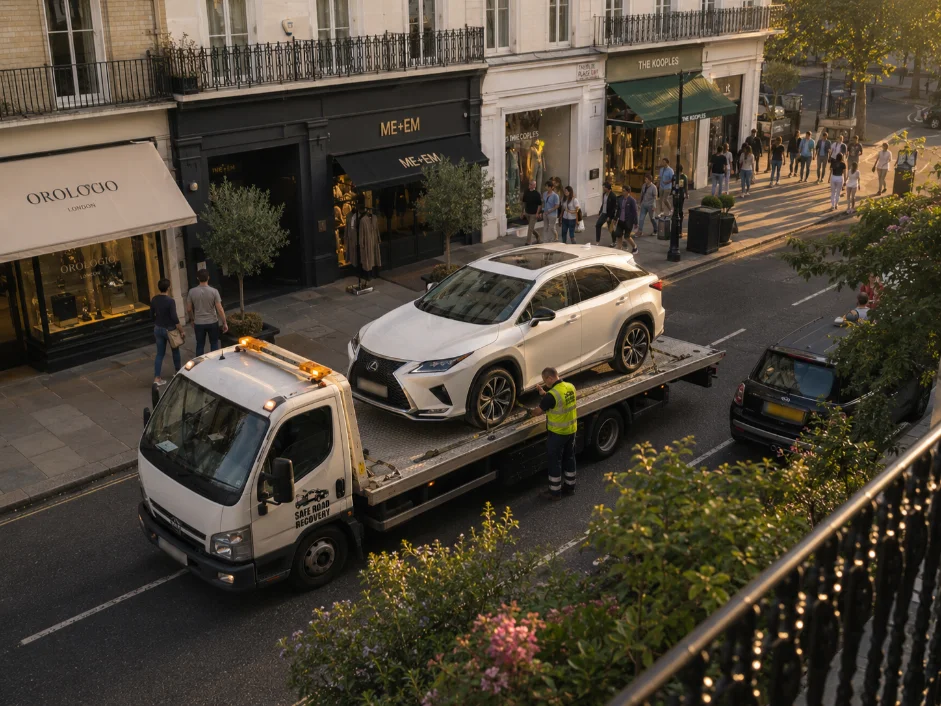 Car Towing and Recovery Lexus RX Knightbridge Shopping Disctrict South Kensington