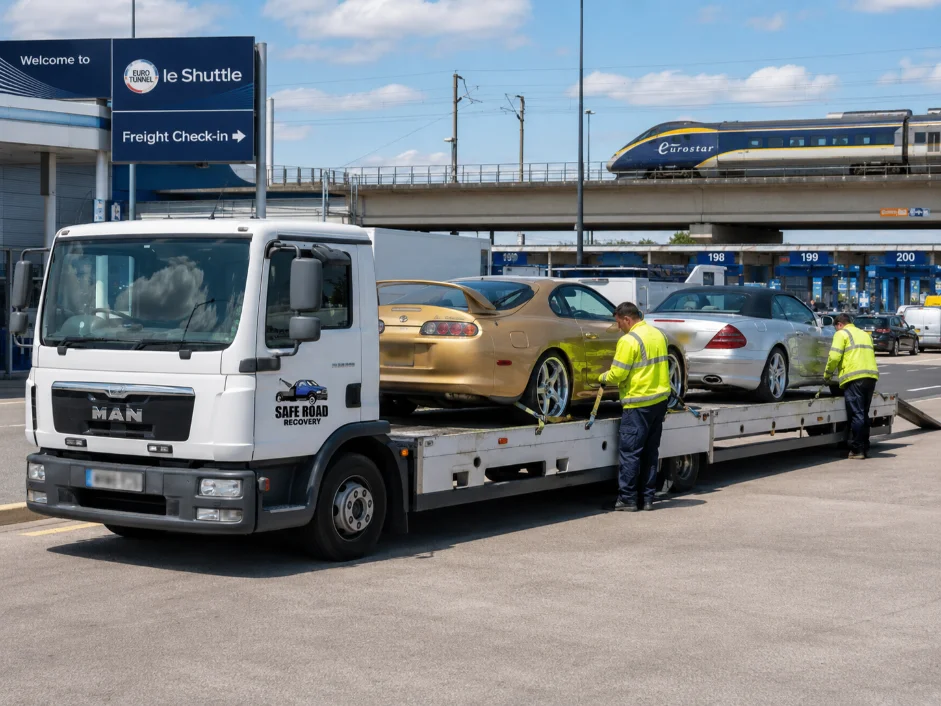 Toyota Supra Mercedes SL Eurotunnel Folkestone Vehicle Transport