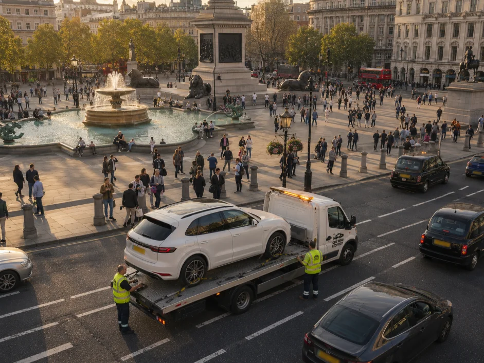 Trafalgar Square Car Recovery Porsche Cayenne Electric Hybrid