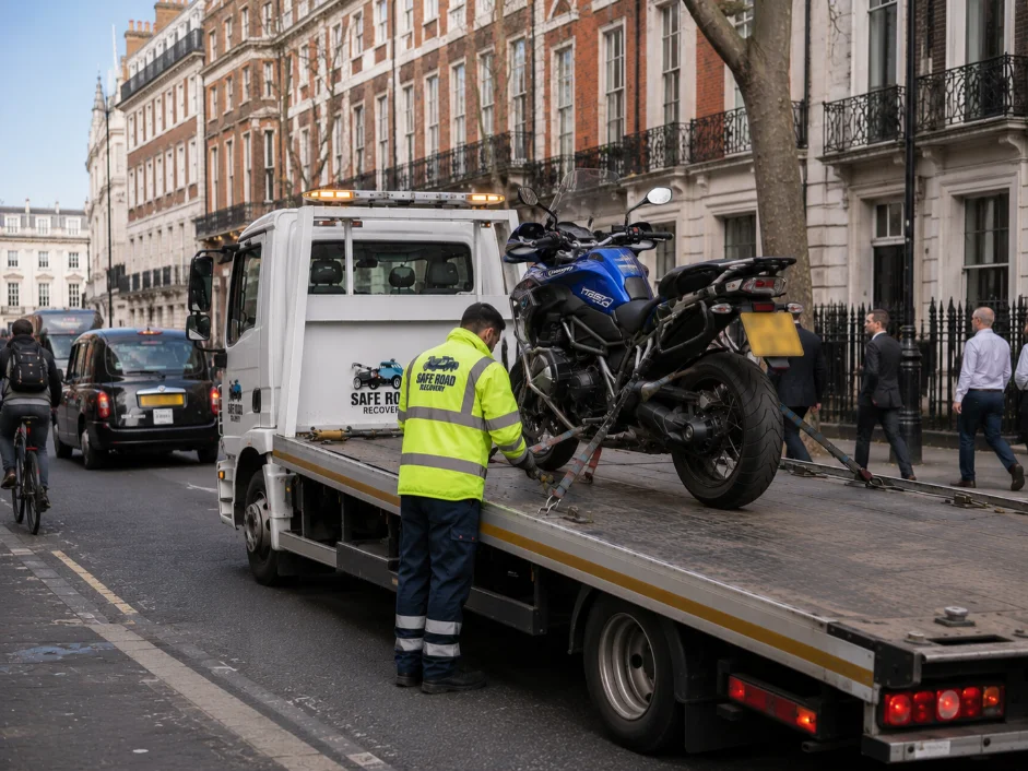 Triumph Tiger 1200 Motorbike Recovery near St. James