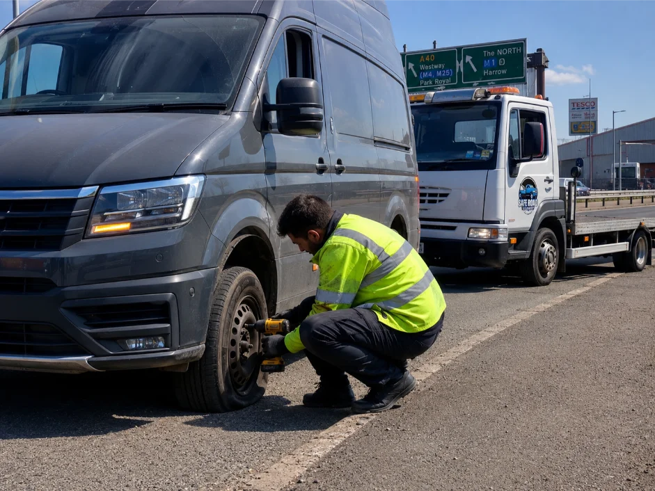Volkswagen Crafter Van Tyre Change A40 M1 Harrow