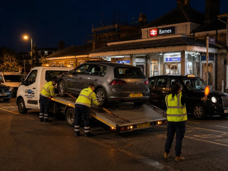 Volkswagen Golf Recovery Barnes Station at Night