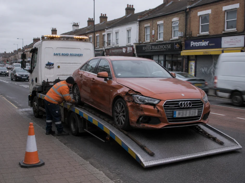 Audi A6 Accident Recovery in Hayes