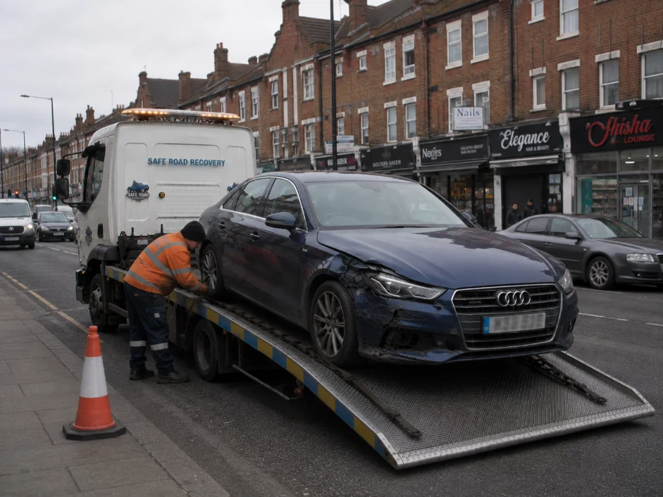 Audi car recovery in Harrow, England