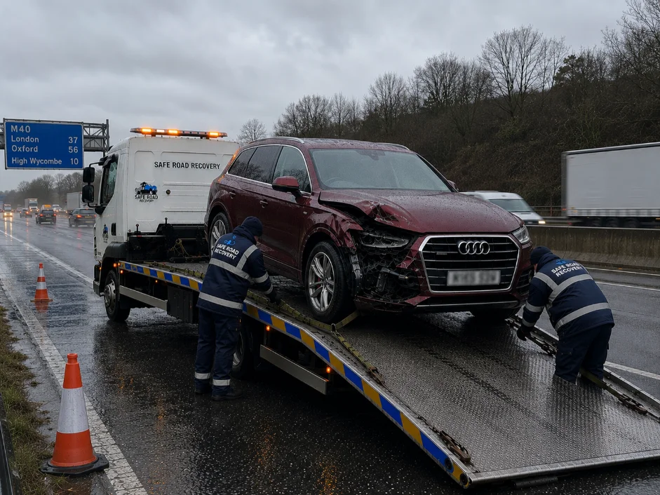 Audi Q7 Accident Recovery M40 Buckinghamshire, UK