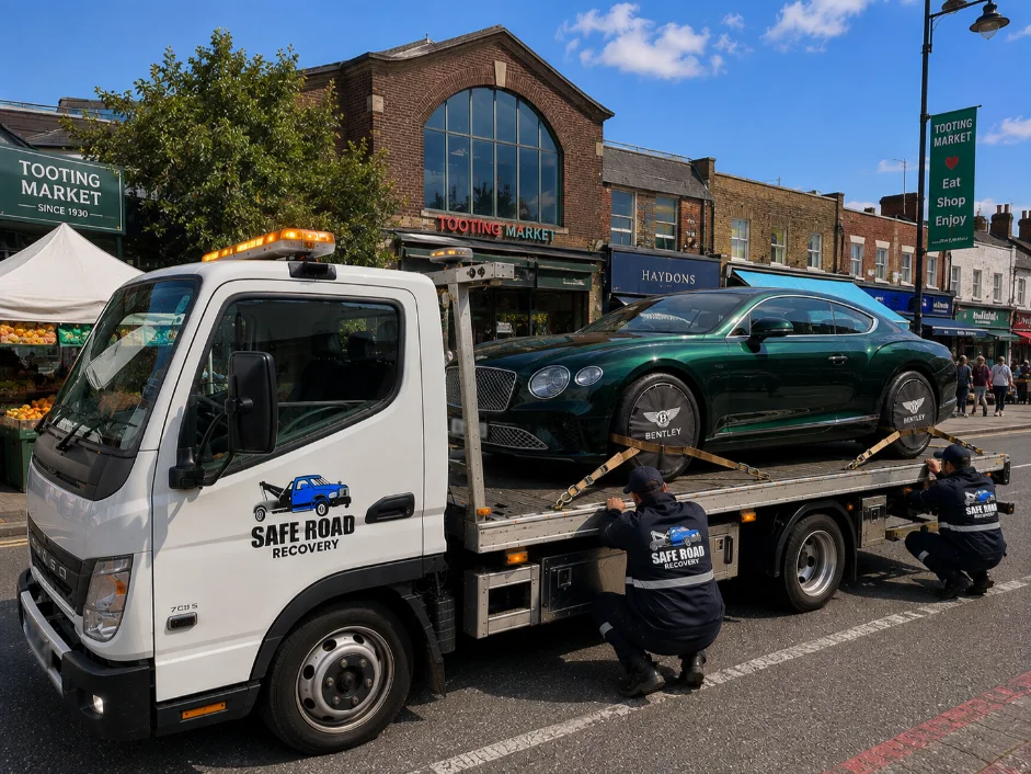 Bentley Continental GT luxury car Recovery Tooting Market, UK