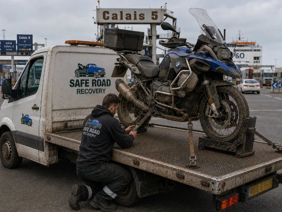 BMW R1250GS Motorbike Towing and Recovery from Calais, France to UK