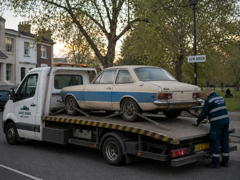 Classic Car recovery in Kew, England