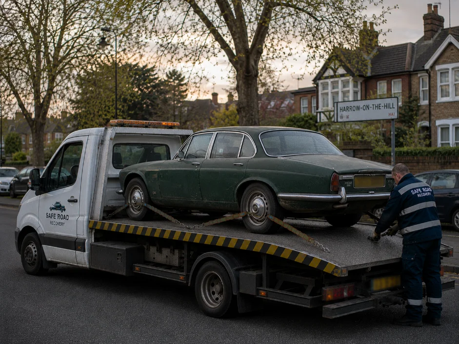 Classic Jaguar Car Recovery in Harrow, England