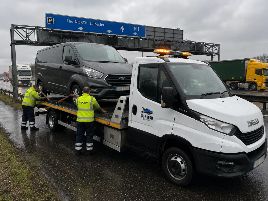 Ford Transit Van Recovery M1 Motorway Junction 16, England