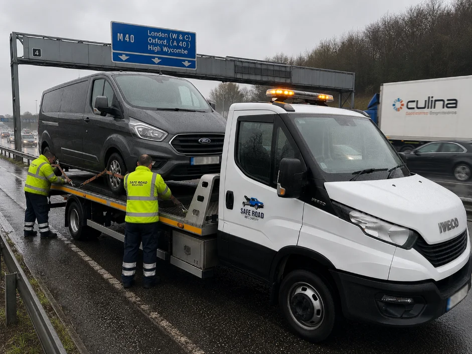 Ford Transit Custom Van Recovery M40 High Wycombe, England