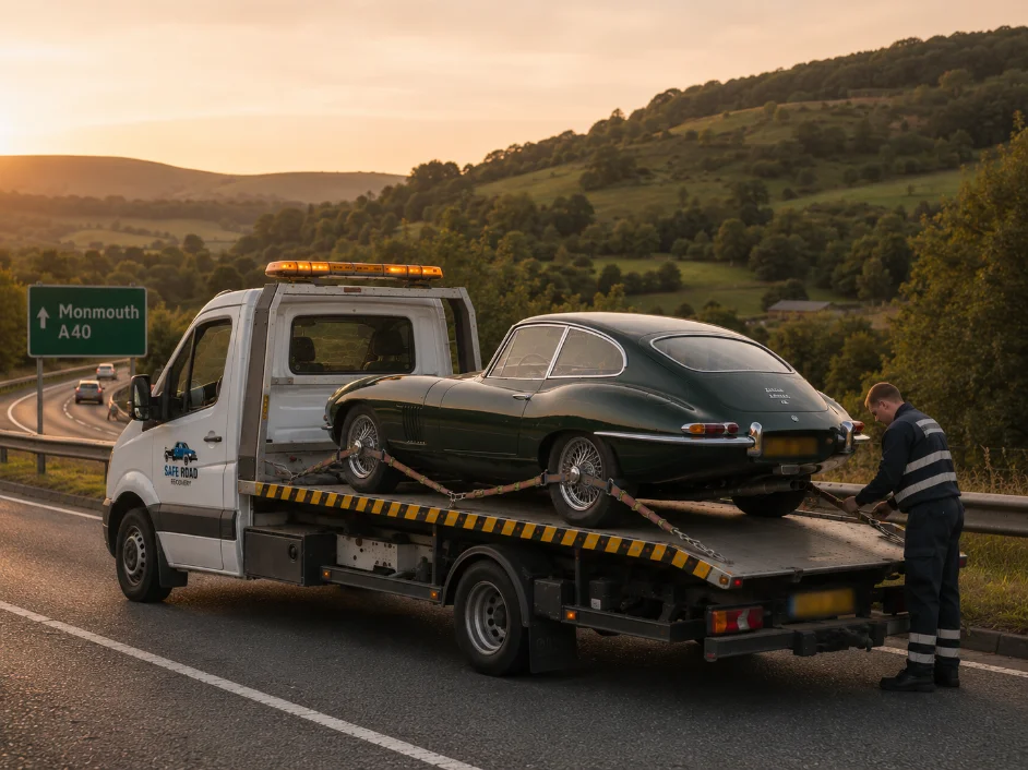 Jaguar Car Recovery in A40 Monmouth