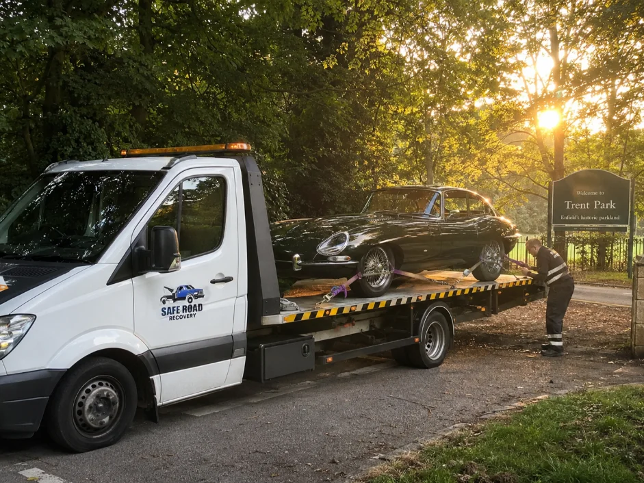Jaguar E-type Classic Vehicle Haulage Trent Park Enfield