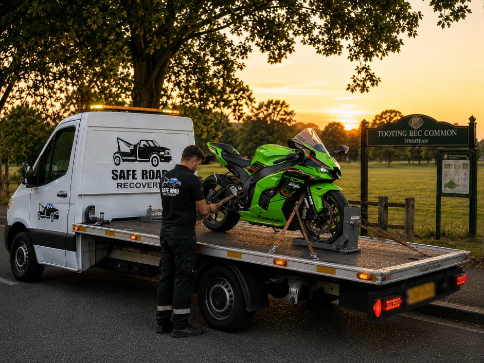 Kawasaki Ninja ZX10R motorbike Towing Tooting Bec Common