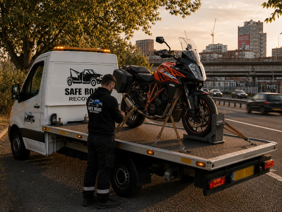 KTM Motorcycle Roadside assistance on A12 Road, London