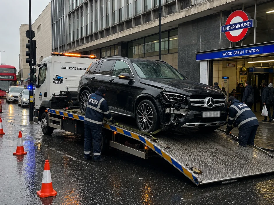 Mercedes GLC Accident Recovery Wood Green Station, United Kingdom